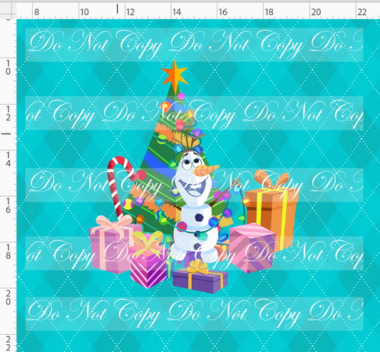 Festive Christmas - Panel - Snowman - Turquoise - Child
