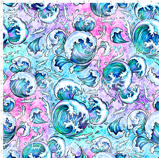 Fins and Friends - waves -pink