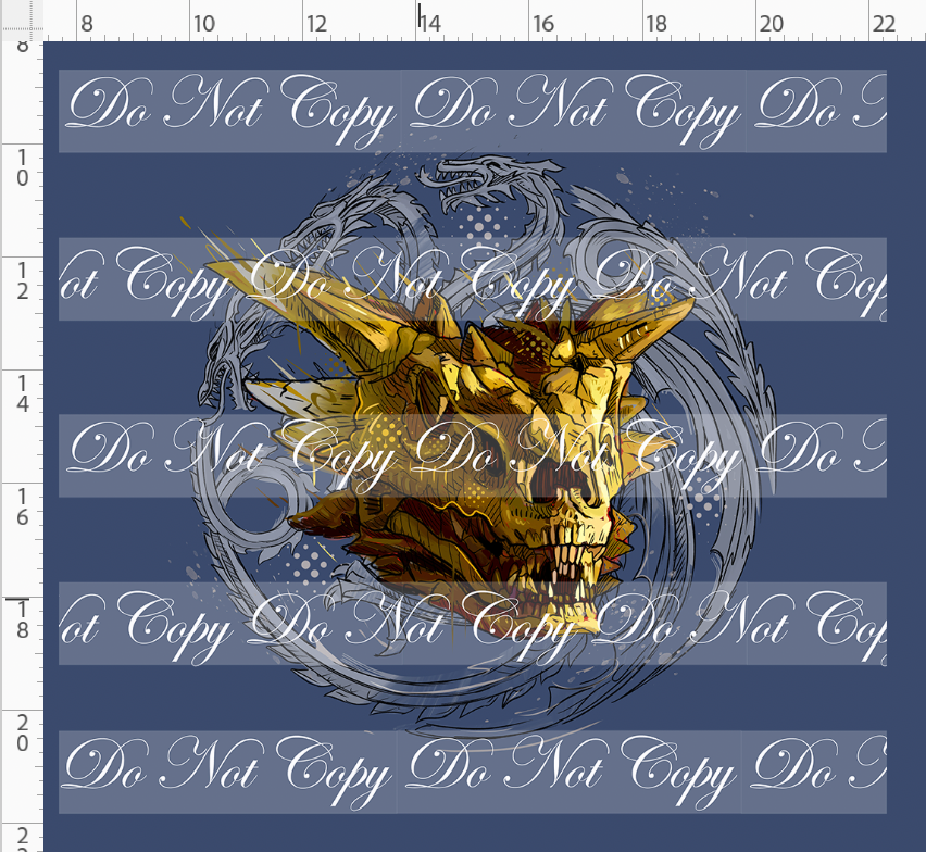 Fire and Blood-Panel-Skull-blue-adult