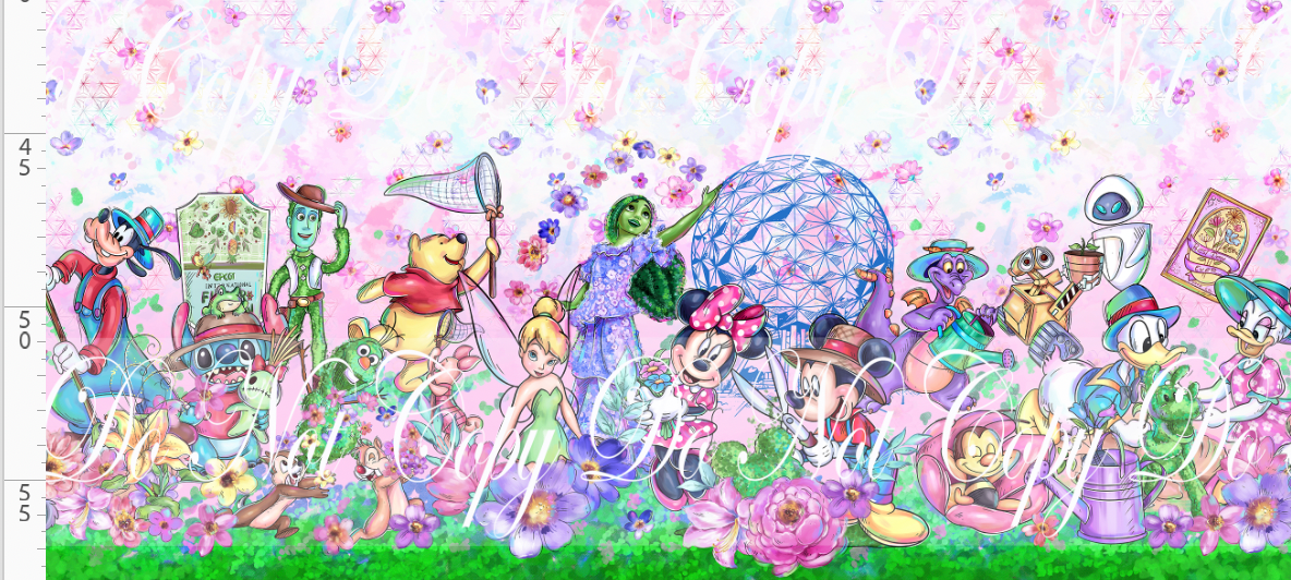 Flower Festival-double border-colorful characters