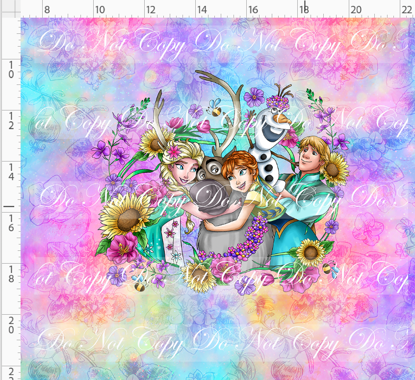 Forever Frozen - panel - colorful flowers - group hug - ADULT