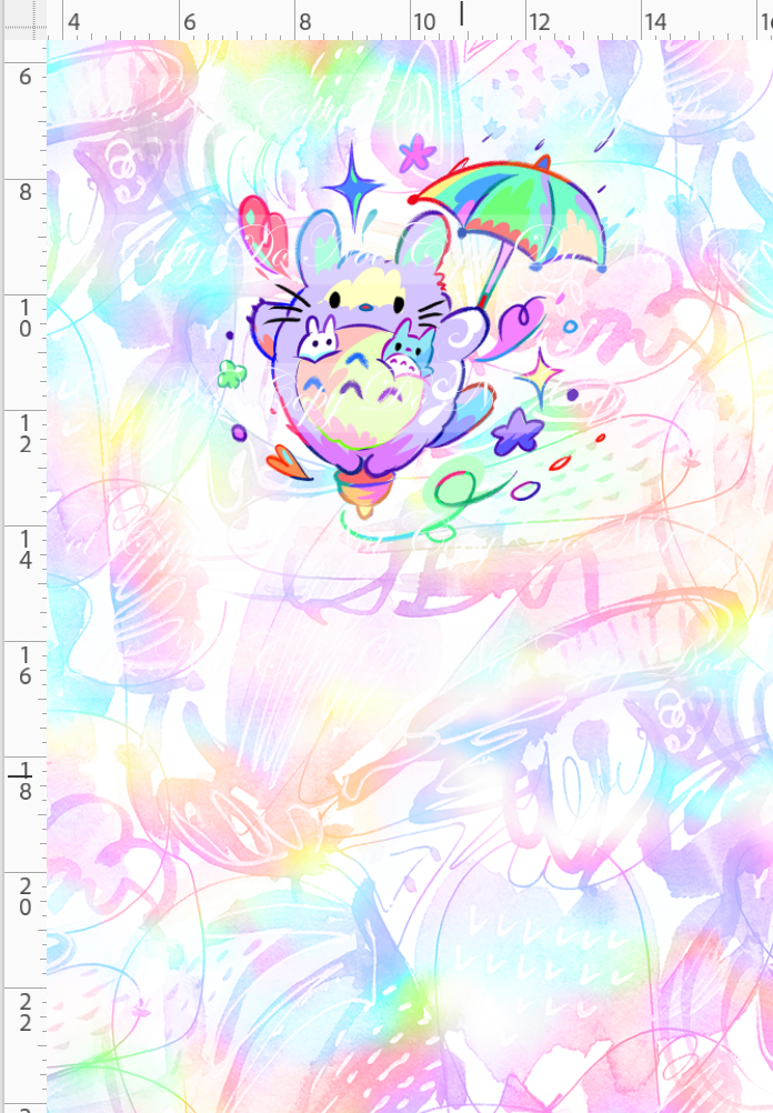Ghibili Doodles - Panel - rainbow - Totoro - CHILD