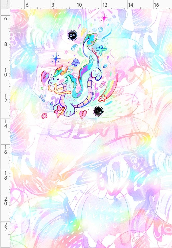 Ghibili Doodles - Panel - rainbow - dragon - CHILD