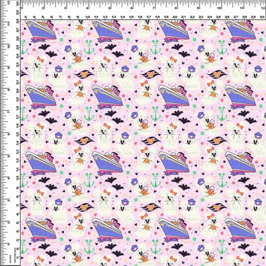 Halloween Cruise - Main Toss - Pink - Small Scale