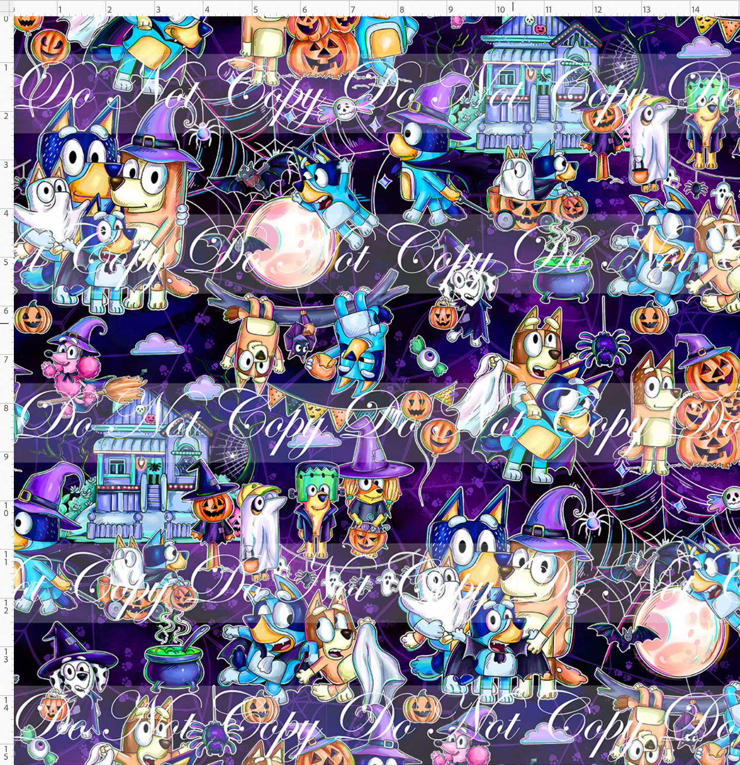 Halloween Heelers-Main-Blue purple-Large Scale