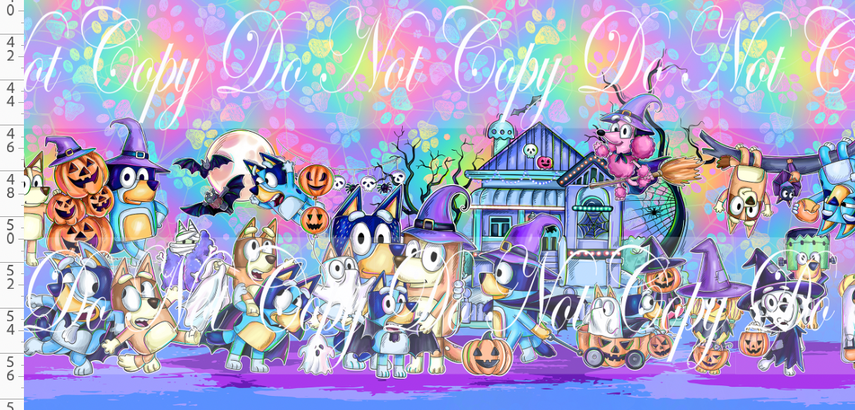 Halloween Heelers-double border-colorful