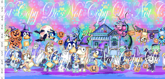 Halloween Heelers-double border-colorful