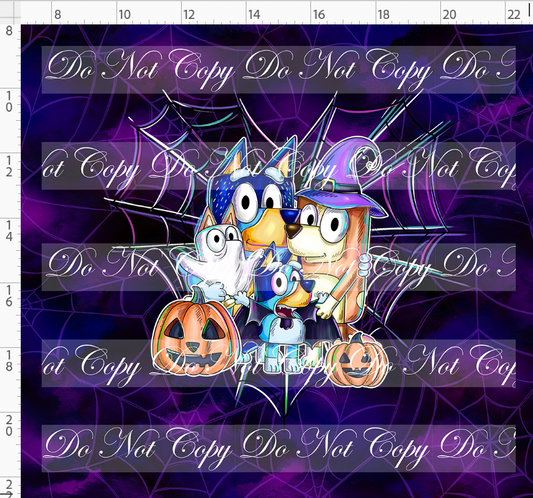 Halloween Heelers-panel-family-blue purple-adult
