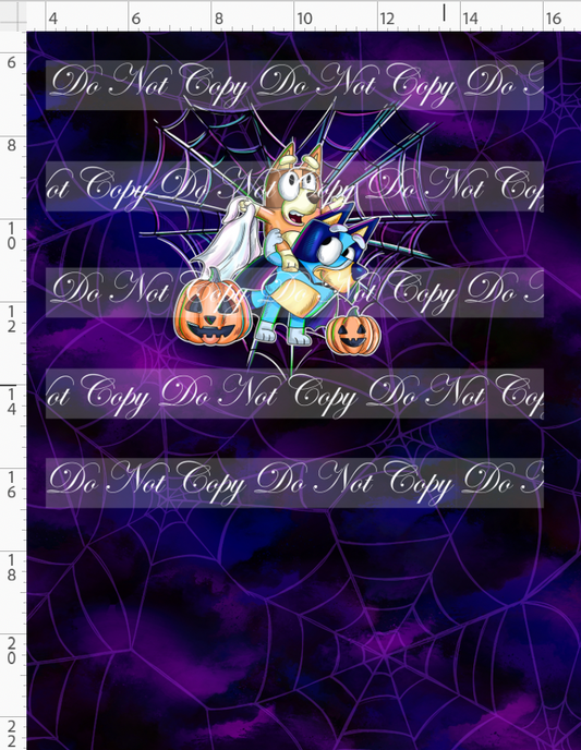 Halloween Heelers-panel-siblings-blue purple-child