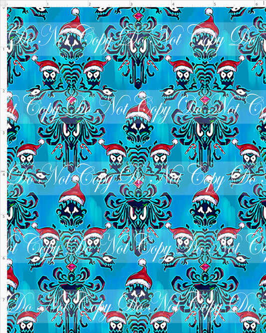 Haunted Christmas - wallpaper - blue