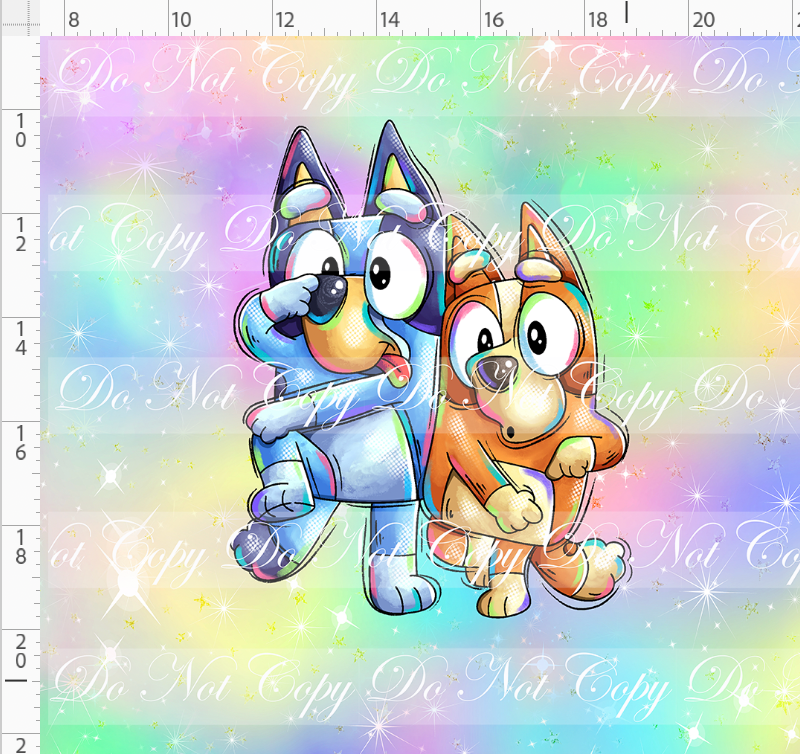 Heeler Hideaway - Panel - kids - pastel rainbow - adult