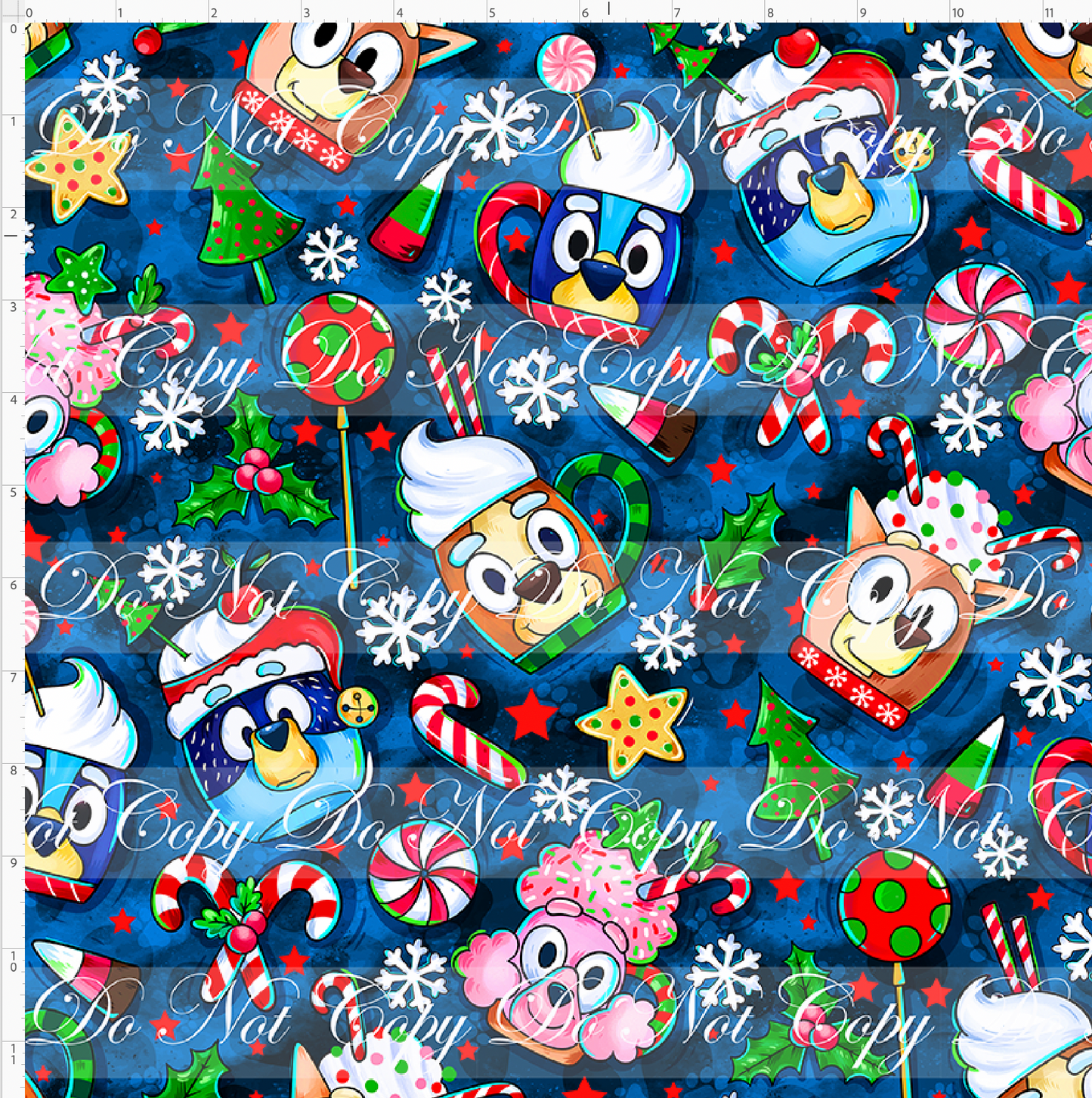 Heeler Holidays - Cocoa cups - main - navy - REGULAR SCALE