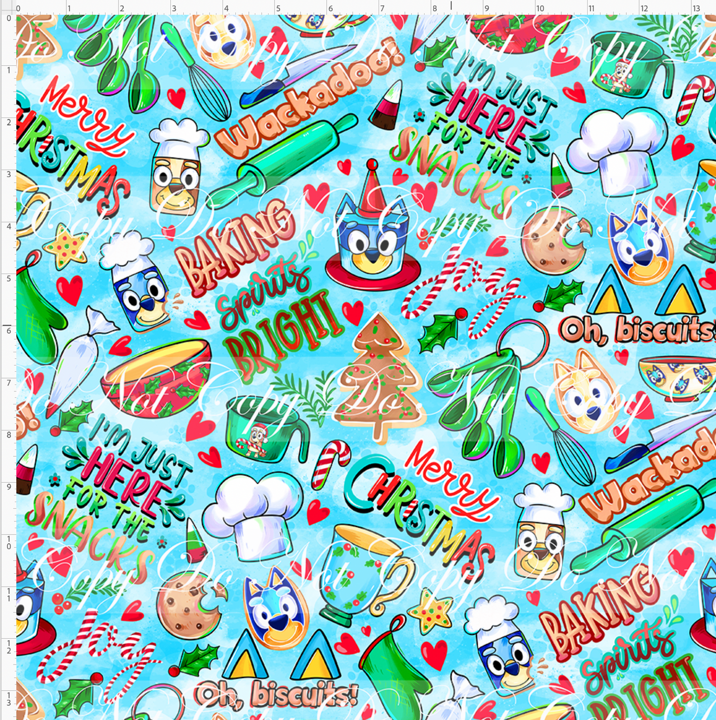 Heeler Holidays - cookies - Sky blue - REGULAR SCALE