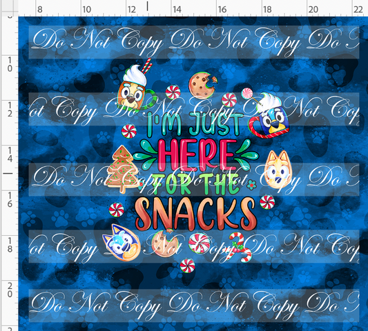 RETAIL LISTING: Heeler Holidays - panel - navy - snacks - ADULT