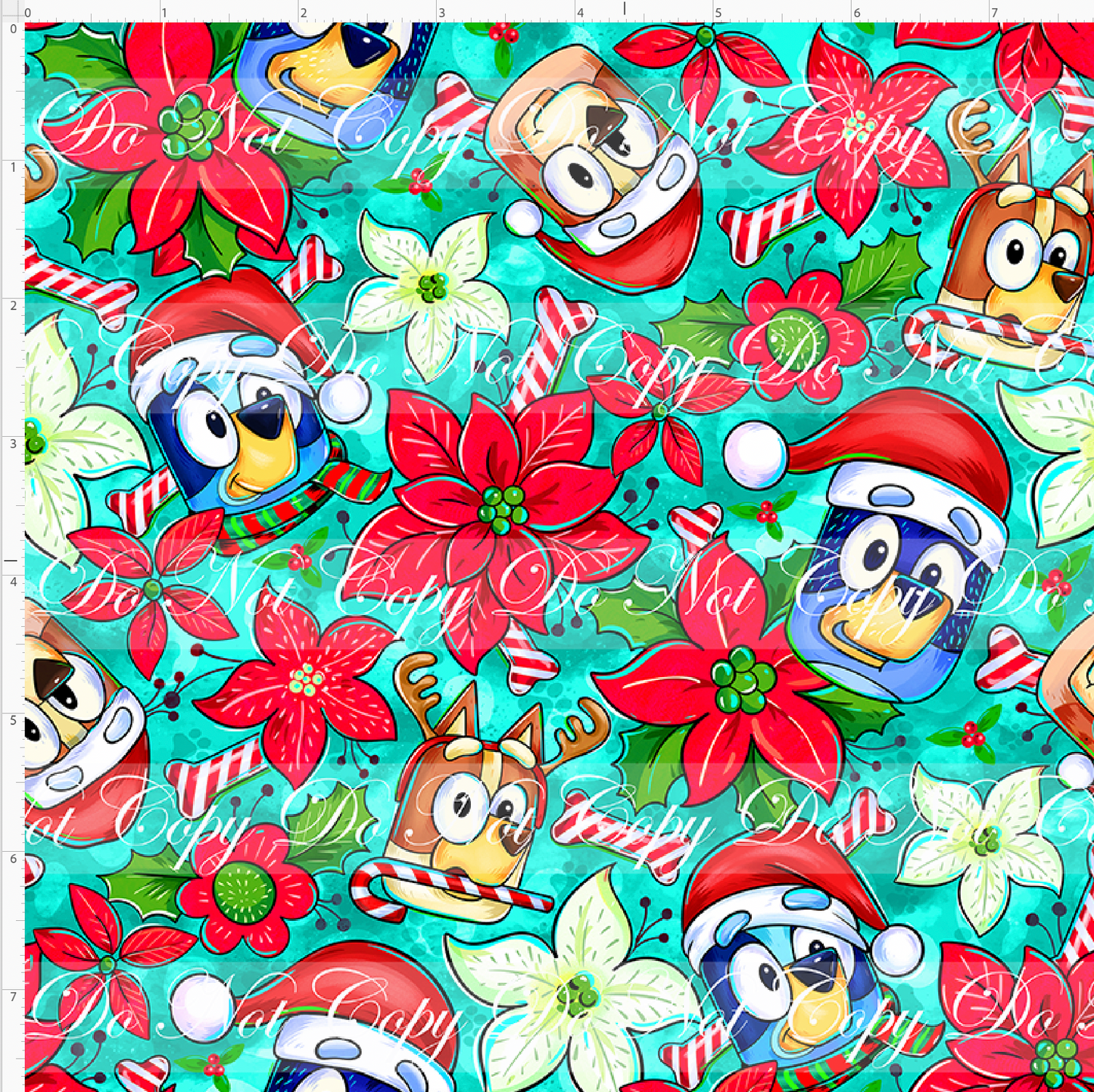 Heeler Holidays - poinsetta - Green - SMALL SCALE