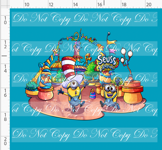 Hollywood's Playground - Panel - Yellow Guys Teal - ADULT