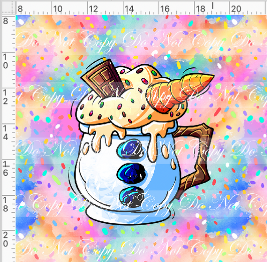 Hot Cocoa - Panel - Colorful - Snowman cup - Adult
