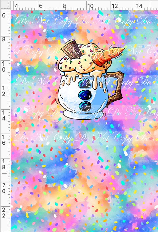 Hot Cocoa - Panel - Colorful - Snowman cup - Child