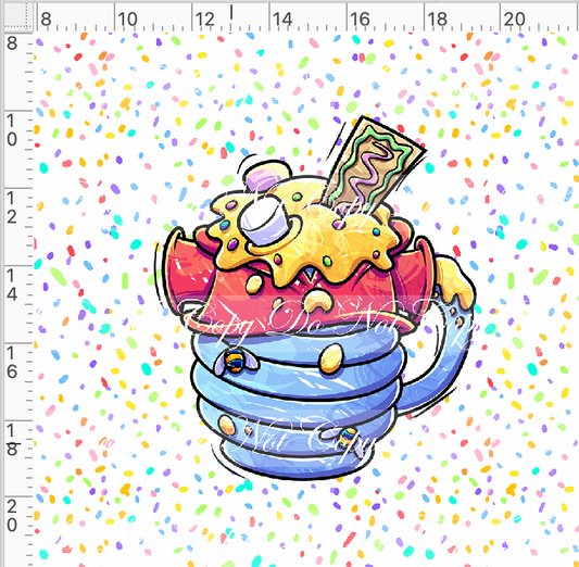 Hot Cocoa - Panel - White - Bear cup - Adult