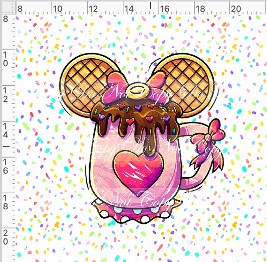 Hot Cocoa - Panel - White - Girl Mouse cup - Adult