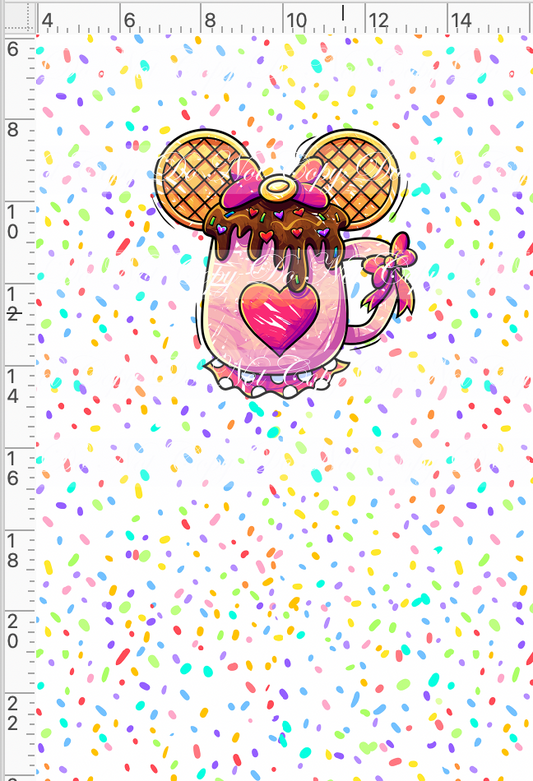 Hot Cocoa - Panel - White - Girl Mouse cup - Child