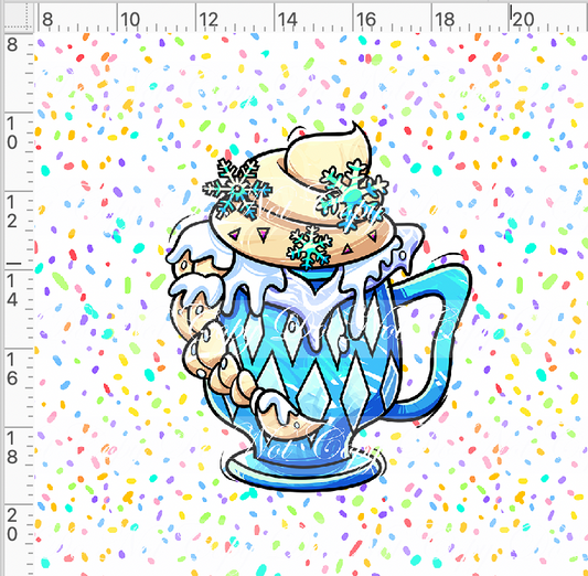 Hot Cocoa - Panel - White - Snow Queen cup - Adult