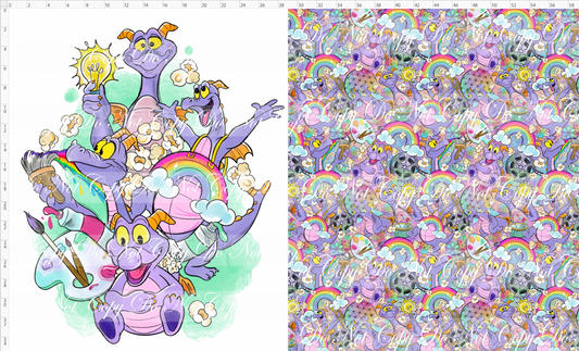 Imagination Dragon - Childrens Size Blanket Panel 58W x 36H