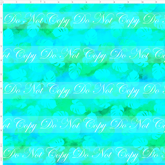 Jungle Journey - Bright Teal Leaves Coordinate