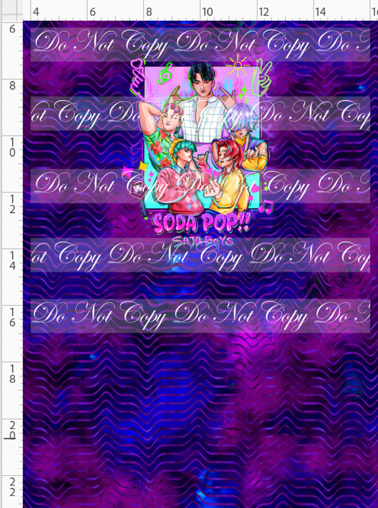 RETAIL LISTING: KPOP Huntrix - Panel - CHILD - 5 boys with elements - Purple Blue