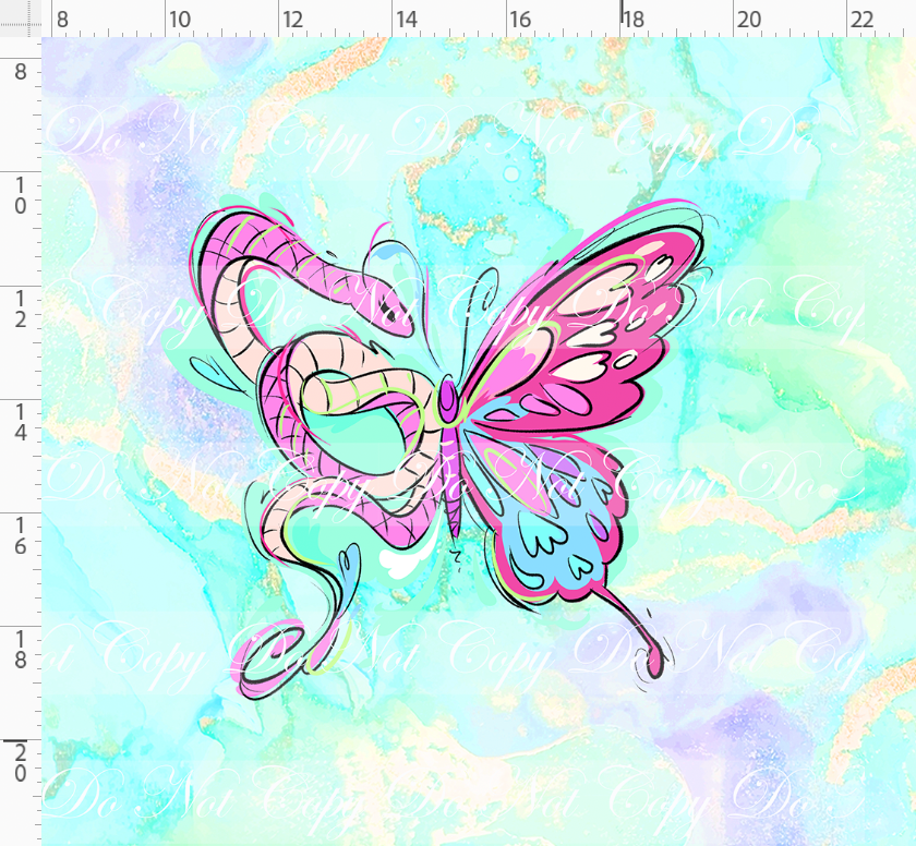 Karma & Chaos-Panel-Butterfly-green blue-adult