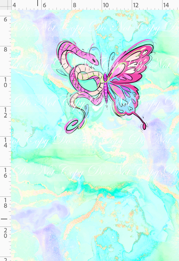 Karma & Chaos-Panel-Butterfly-green blue-child