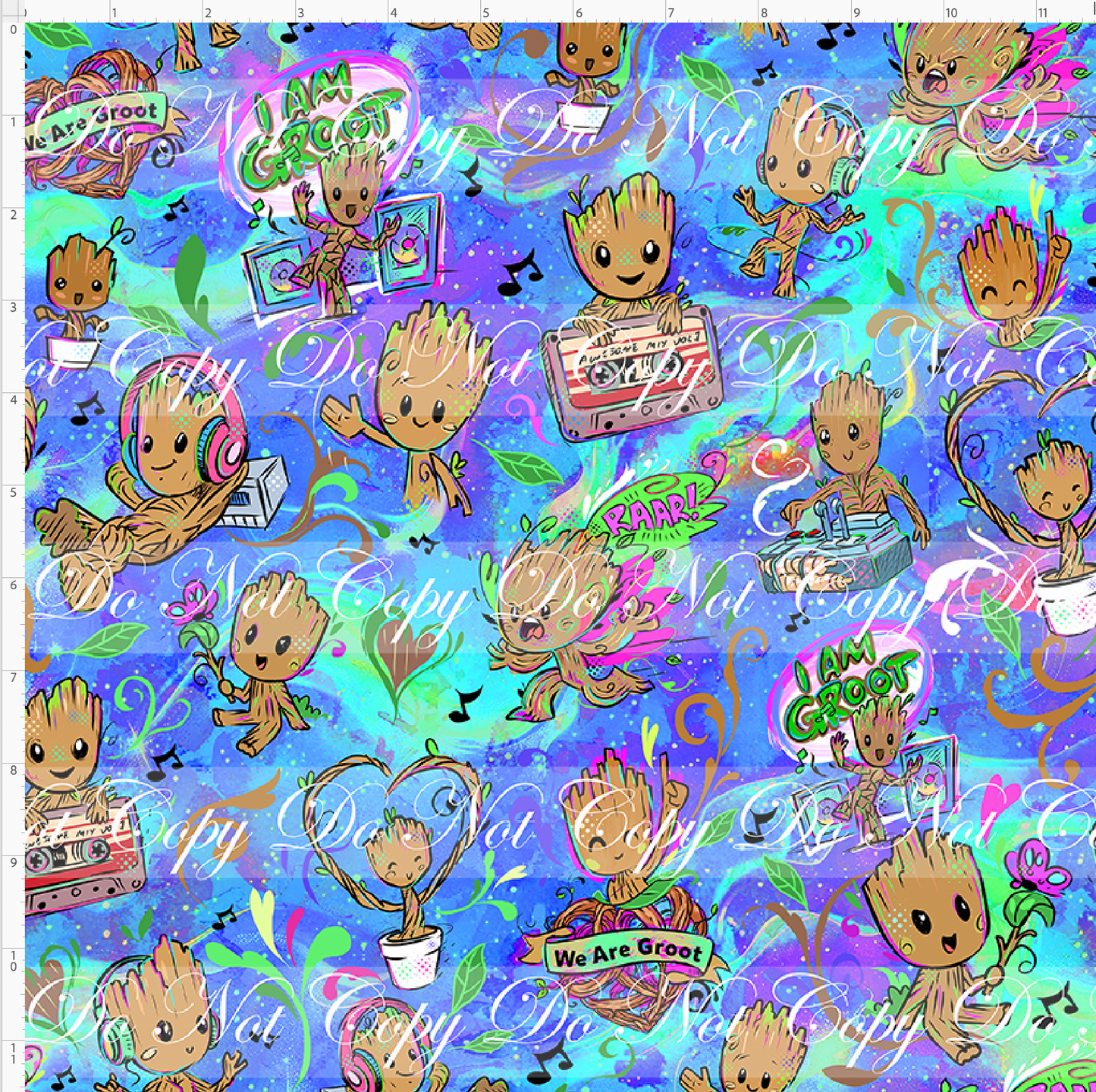 Kawaii Lord of the Galaxy - groot - blue - REGULAR SCALE