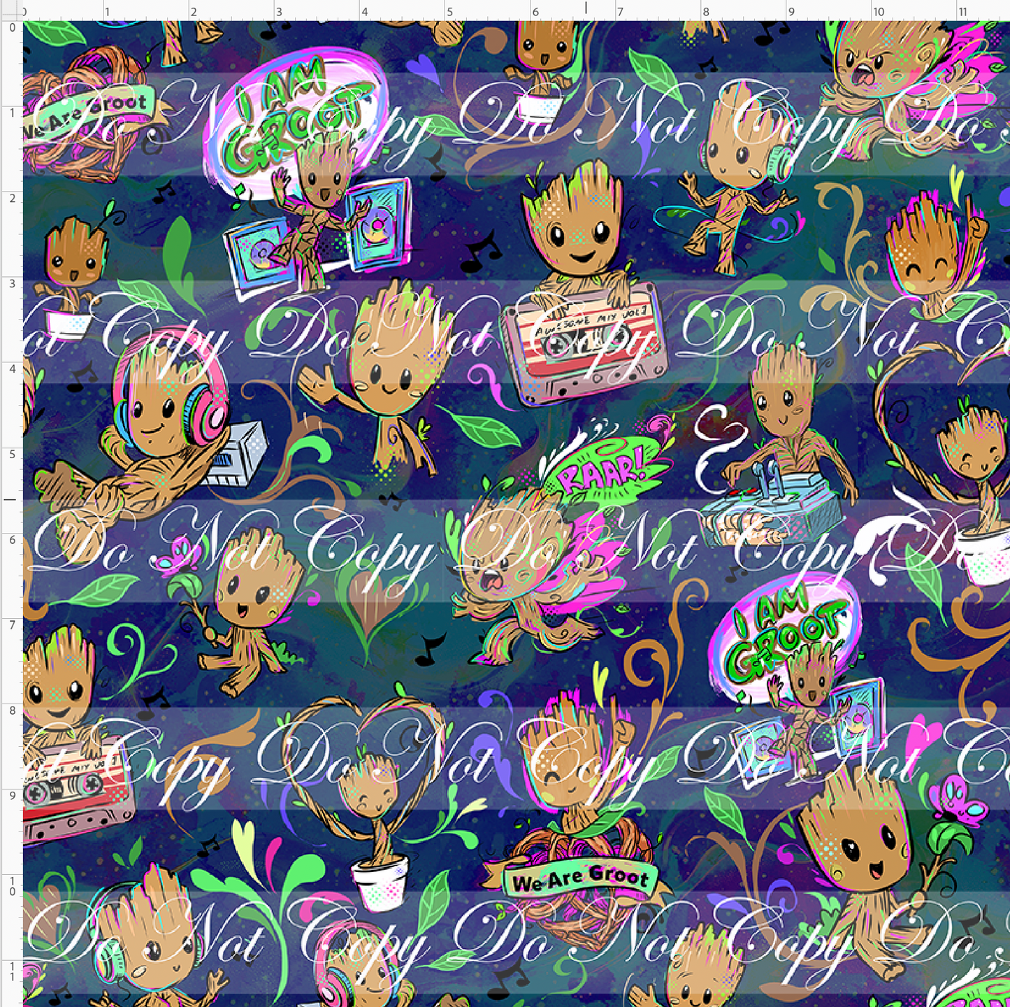 Kawaii Lord of the Galaxy - groot - navy - REGULAR SCALE