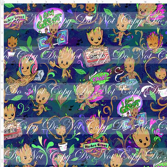 Kawaii Lord of the Galaxy - groot - navy - REGULAR SCALE