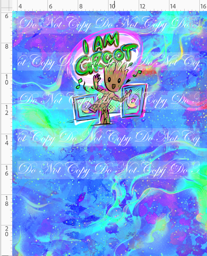 Kawaii Lord of the Galaxy - panel - blue - groot dancing - CHILD