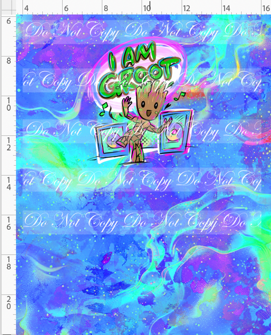 Kawaii Lord of the Galaxy - panel - blue - groot dancing - CHILD