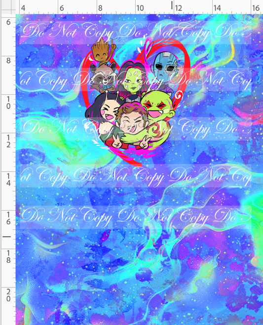 Kawaii Lord of the Galaxy - panel - blue - heart - CHILD