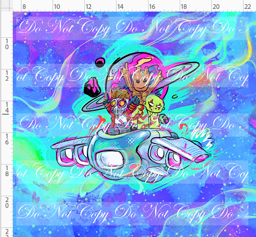 Kawaii Lord of the Galaxy - panel - blue - space ship - ADULT