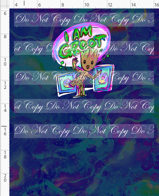 Kawaii Lord of the Galaxy - panel - navy - groot dancing - CHILD