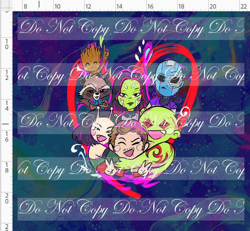 Kawaii Lord of the Galaxy - panel - navy - heart - ADULT