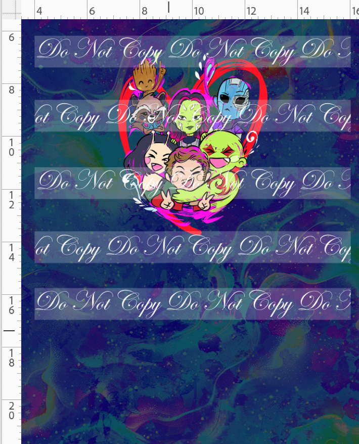 Kawaii Lord of the Galaxy - panel - navy - heart - CHILD