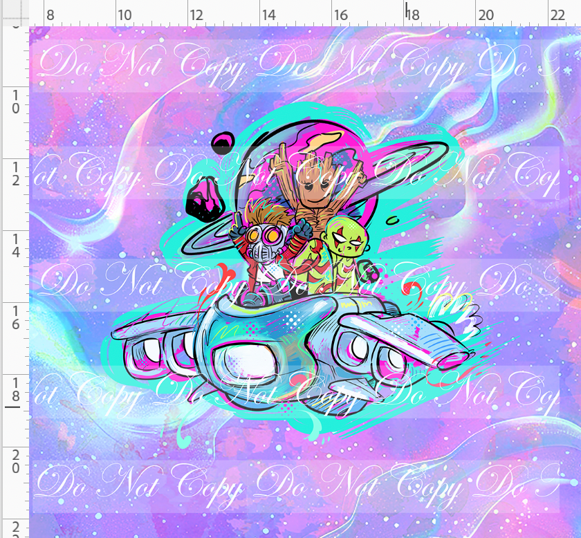 Kawaii Lord of the Galaxy - panel - purple - space ship - ADULT