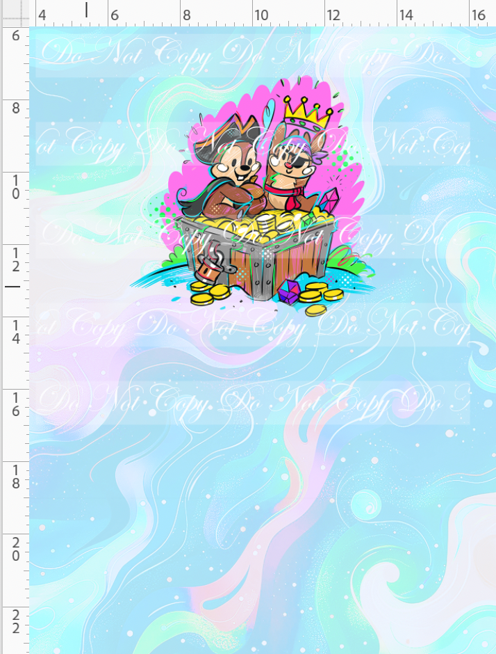 Kawaii Pirates - panel - Chipmunks - pastel - CHILD