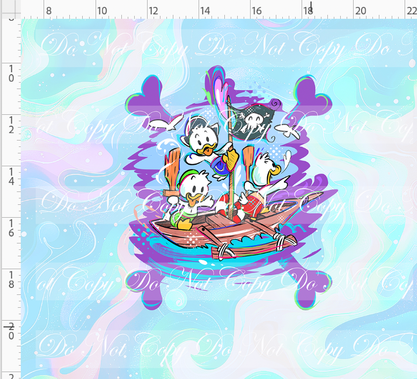 Kawaii Pirates - panel - Ducks - pastel - ADULT