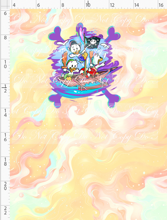 Kawaii Pirates - panel - Ducks - tan - CHILD