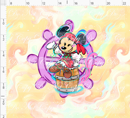 Kawaii Pirates - panel - Girl Mouse - tan - ADULT