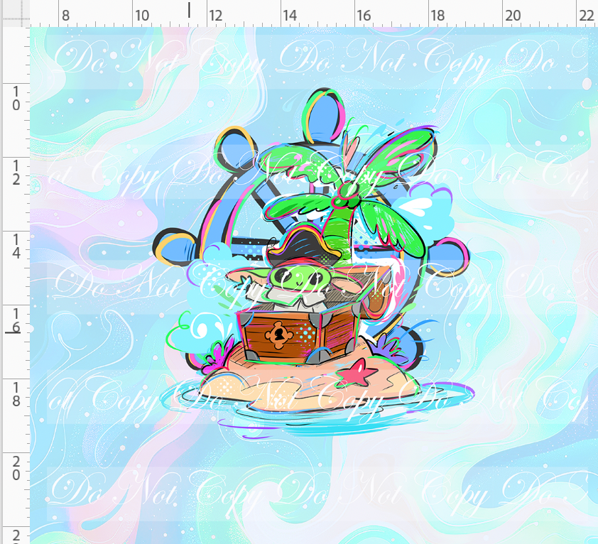 Kawaii Pirates - panel - Green Guy - pastel - ADULT