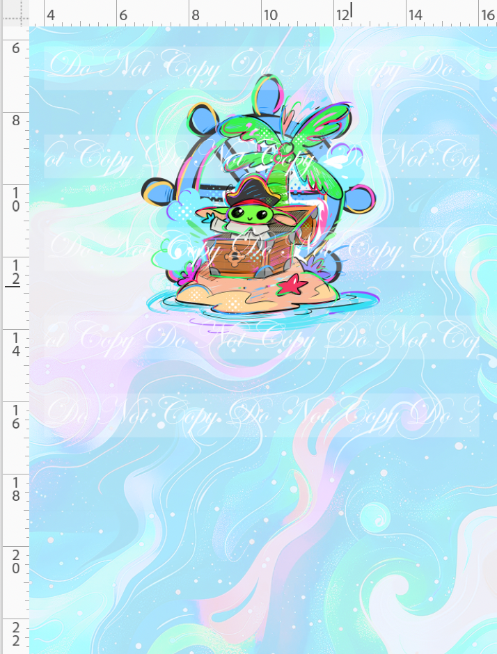 Kawaii Pirates - panel - Green Guy - pastel - CHILD