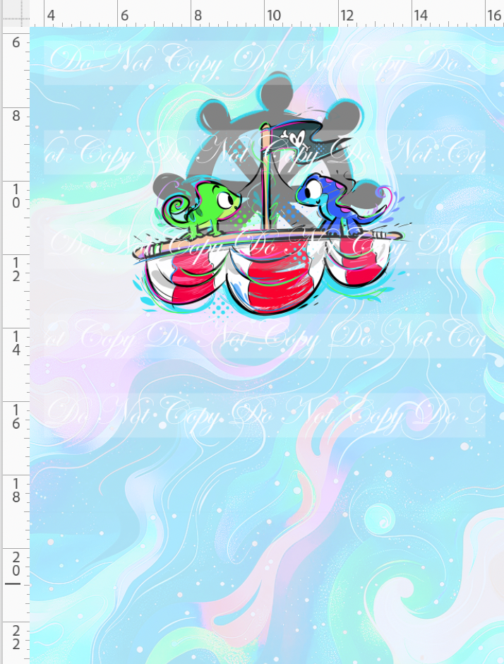 Kawaii Pirates - panel - lizards - pastel - CHILD