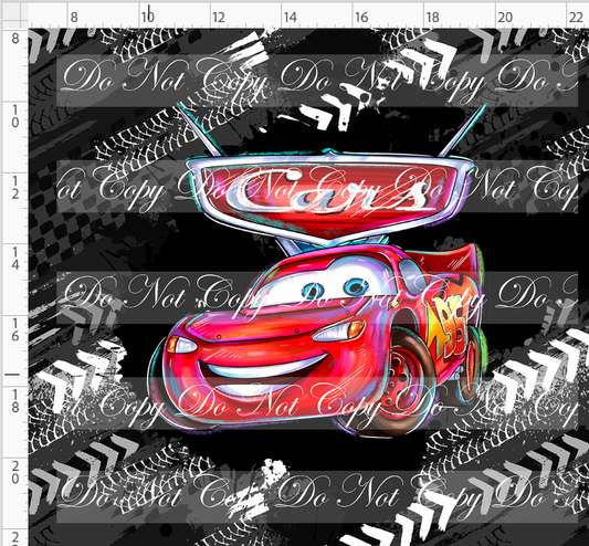Lightening Cars - panel - kachow - black - adult